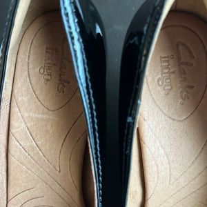 Patten leather new Clarks wedge shoes